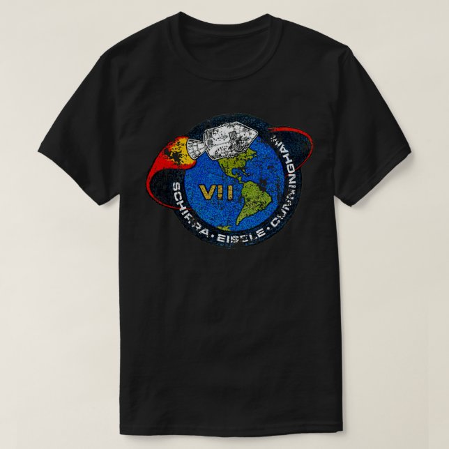 Apollo 7 VII Mission Distressed T-Shirt (Design Front)
