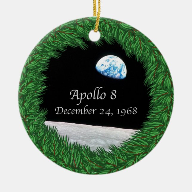 Apollo 8 Christmas Eve Moon Mission Ceramic Ornament (Front)