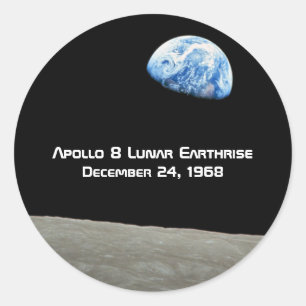 Apollo 8 Lunar Earthrise 50th Anniversary Classic Round Sticker