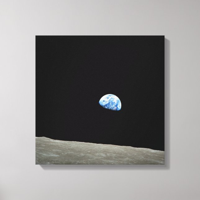 Apollo 8 NASA Moon Mission Earthrise Canvas Print (Front)