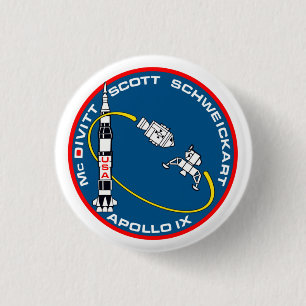 Apollo 9 mission patch  1 inch round button