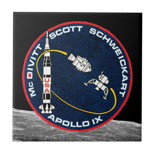 Apollo 9 NASA Mission Patch Logo Tile (Front)