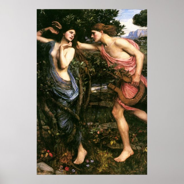 Apollo and Daphne by John William Waterhouse -1908 Poster (Front)
