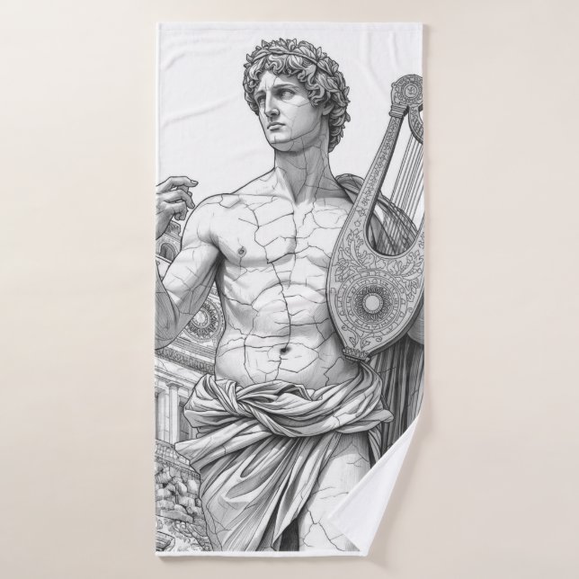Apollo Belvedere: Antique Greek God Statue (Serviette de bain)