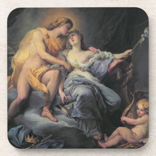 Apollo caressing the nymph Leucothea (oil on canva Coaster