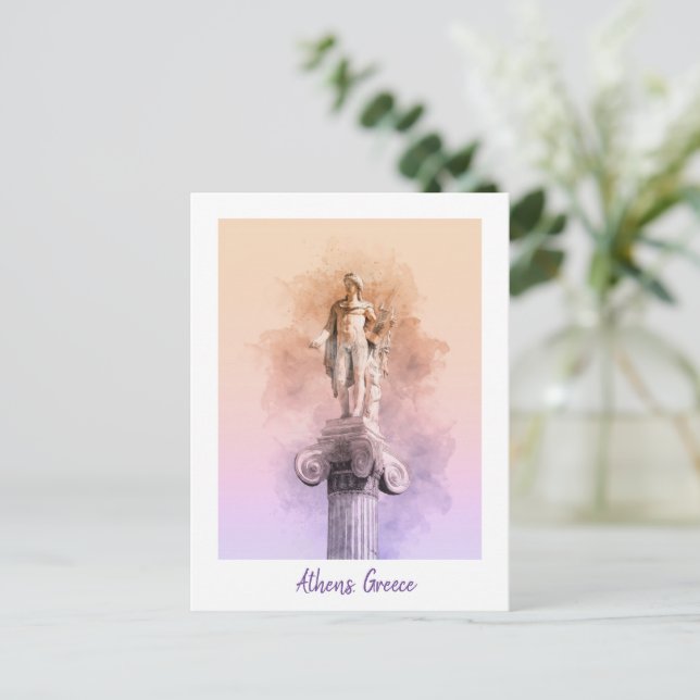 Apollo Greek God Statue Postcard – Classical Art (Standing Front)