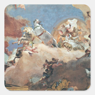 Apollo in his Sun Chariot driving Beatrice I Square Sticker