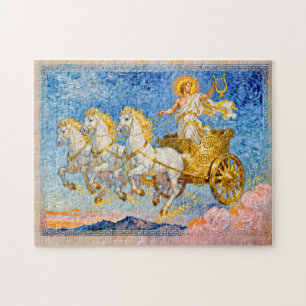 Apollo in Sun Chariot Holding a Golden Harp Jigsaw Puzzle