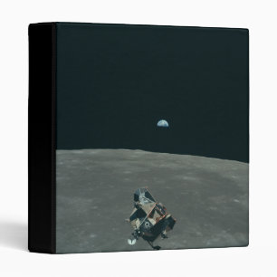 Apollo Lunar Lander and Earthrise Over Moon     Binder