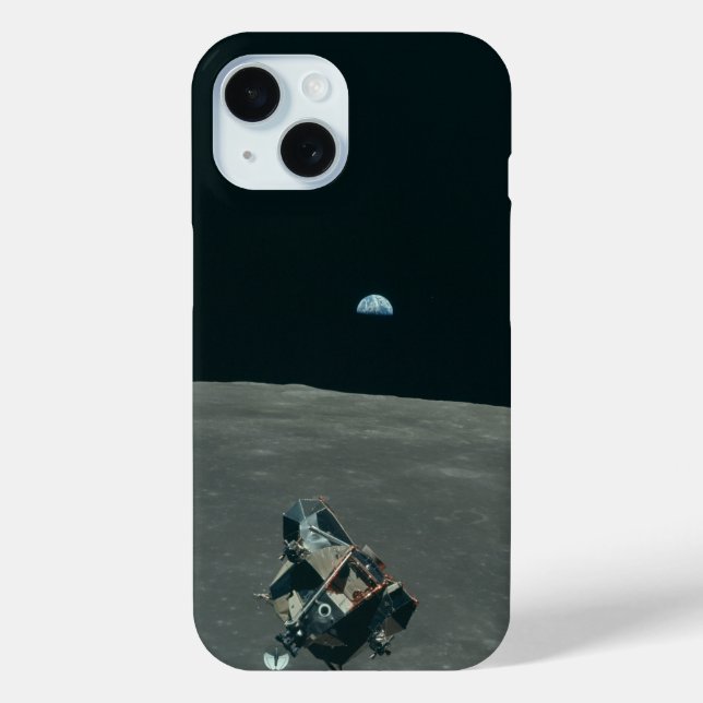Apollo Lunar Lander and Earthrise Over Moon     Case-Mate iPhone Case (Back)