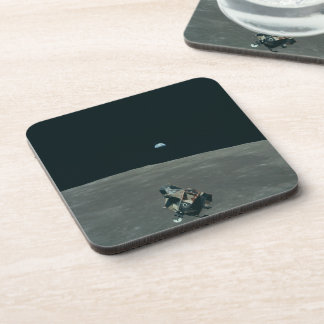 Apollo Lunar Lander and Earthrise Over Moon Coaster