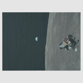 Apollo Lunar Lander and Earthrise Over Moon     Tissue Paper