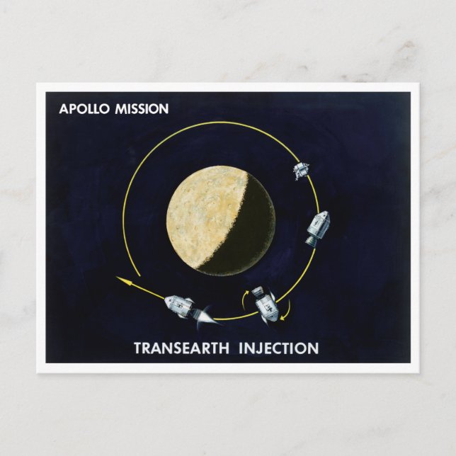 Apollo Program - Moon Mission Artist Concept Postcard (Front)