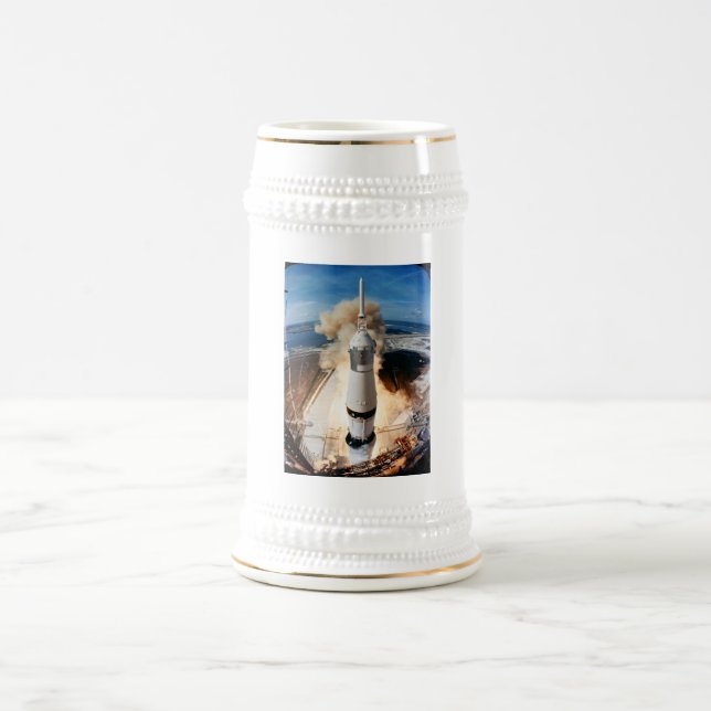 Apollo Saturn V Rocket launch to Moon 1969 Beer Stein (Center)