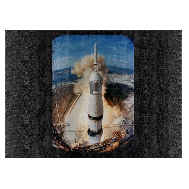 Apollo Saturn V Rocket launch to Moon 1969 Cutting Board (Front)