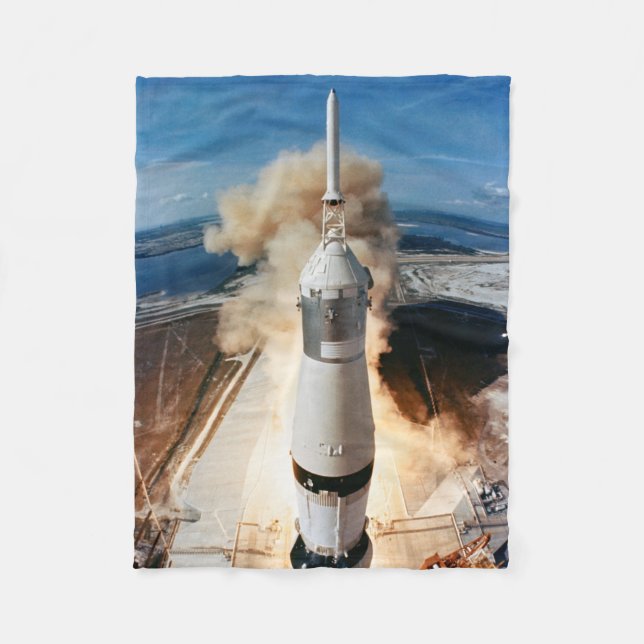 Apollo Saturn V Rocket launch to Moon 1969 Fleece Blanket (Front)