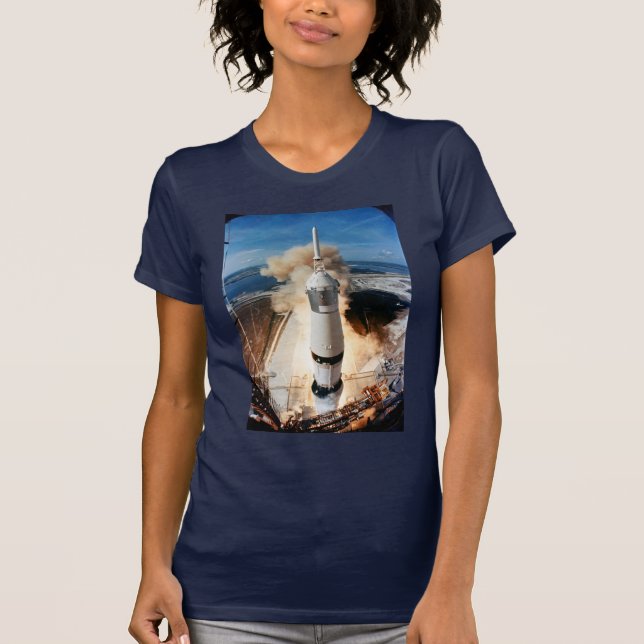 Apollo Saturn V Rocket launch to Moon 1969 T-Shirt (Front)