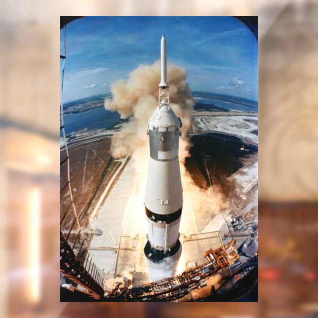 Apollo Saturn V Rocket launch to Moon 1969 Window Cling (Sheet 2)
