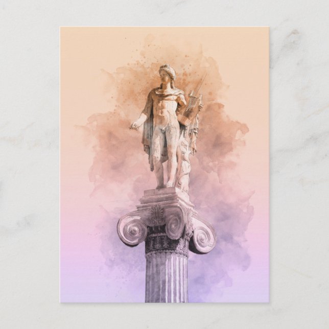Apollo Statue Postcard – Greek Mythology Souvenir  (Front)
