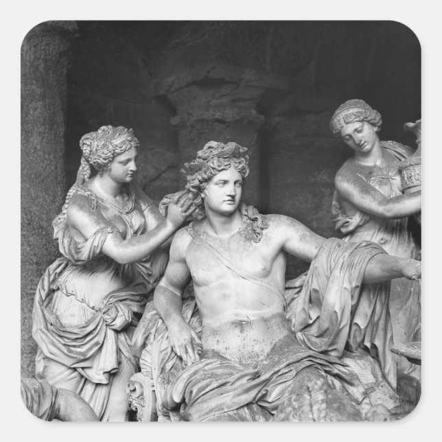 Apollo tended by nymphs in the grove of the square sticker (Front)