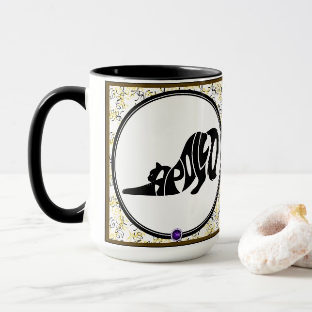 apollo the cat 3 mug (With Donut)