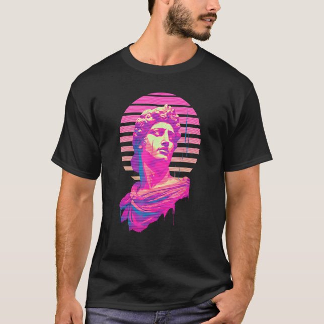 Apollo Vaporwave Aesthetic Greek God Retrowave Gra T-Shirt (Front)