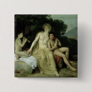 Apollo with Hyacinthus and Cyparissus 2 Inch Square Button
