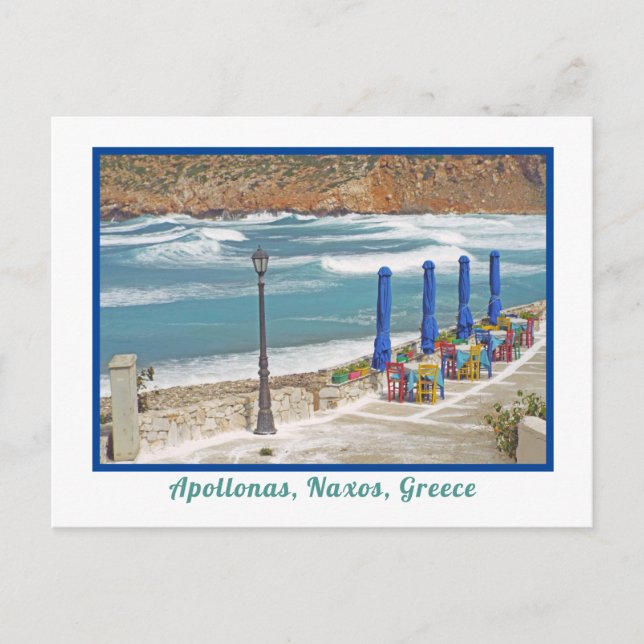 APOLLONAS BEACH, NAXOS ISLAND, GREECE POSTCARD (Front)