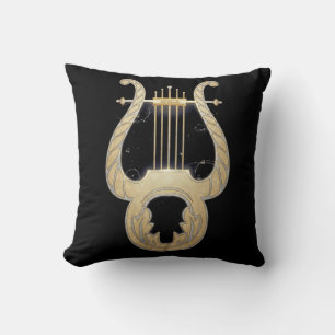 Apollo's Lyre Greek Mythology Art Nouveau Design Throw Pillow