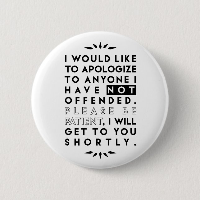 apologize 2 inch round button (Front)