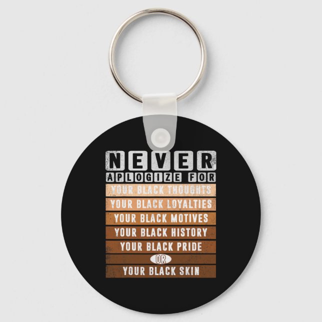 Apologize Black History Month Blm Melanin Pride Af Keychain (Front)
