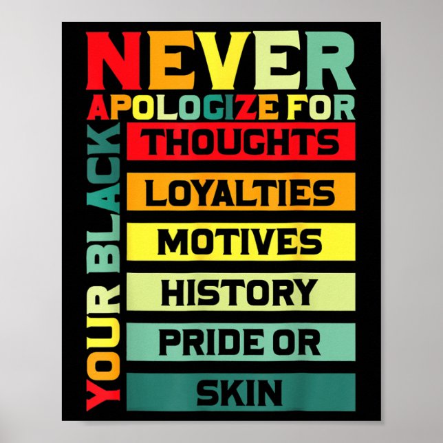 Apologize For Your Blackness Black History Junetee Poster (Front)