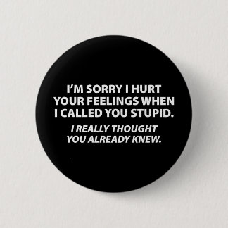Apologizing to stupid people 2 inch round button