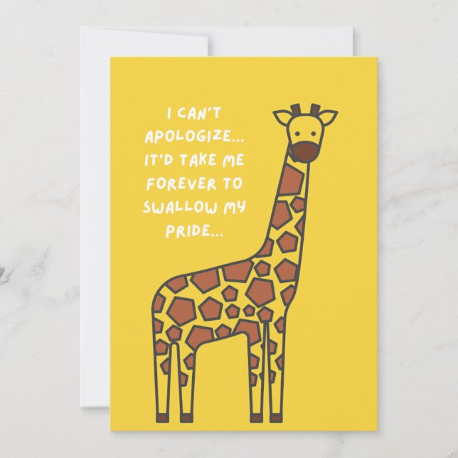 Apology Giraffe Card  (Front)