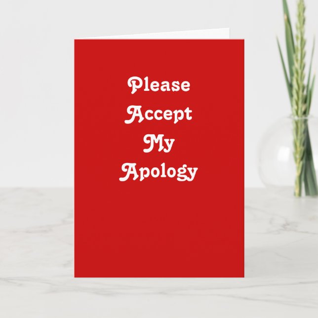 Apology greeting card (Front)