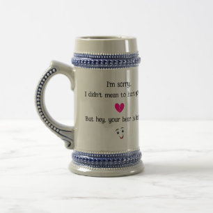 Apology with a Twist - Broken Heart & Beer Humour Stein