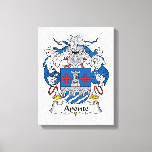 Aponte Family Crest Canvas Print (Front)
