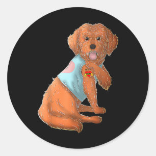Apoo I Love Mom Tattoo Dog Shirt Funny Mothers Day Classic Round Sticker