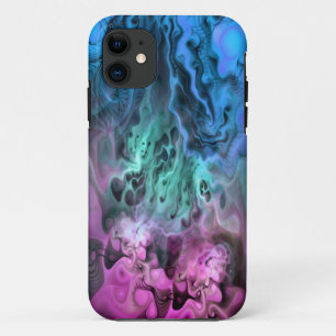 Apophysis Fractal Art II - pink green blue iPhone 11 Case