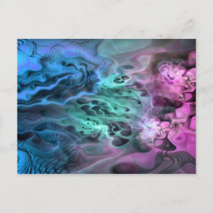 Apophysis Fractal Art II - pink green blue Postcard