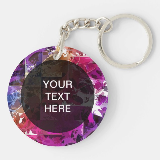 Apophysis Fractal Art - spider web Circle Keychain (Back)