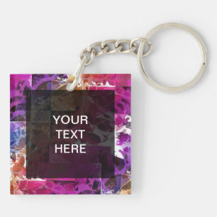 Apophysis Fractal Art - spider web square Keychain