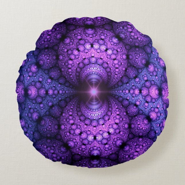 Apophysis Fractal - Atoms Fusion Round Pillow (Front)