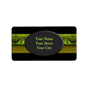 Apophysis Fractal Border ART - green yellow Label