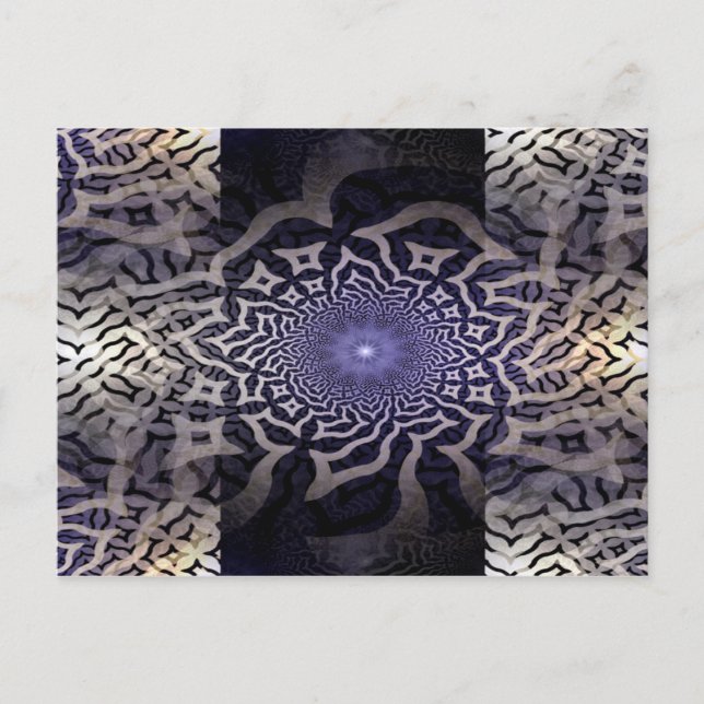 APOPHYSIS fractal decor | black violet Postcard (Front)