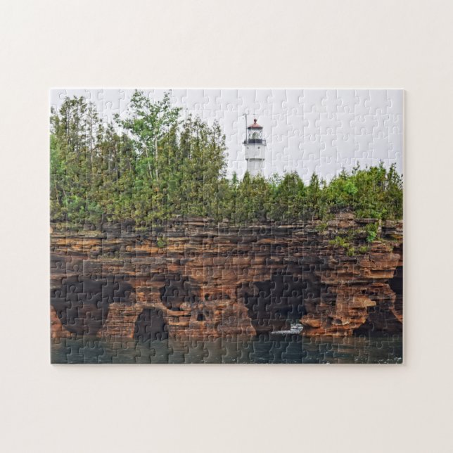 Apostle Isands - Devil's Island Lighthouse - 11x14 Jigsaw Puzzle (Horizontal)