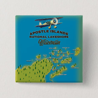 Apostle Islands National Lakeshore map 2 Inch Square Button