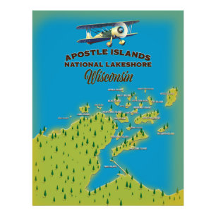 Apostle Islands National Lakeshore map Photo Print