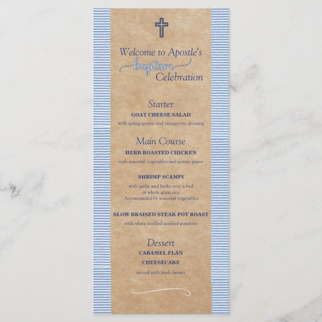 Apostle Menu (Front)