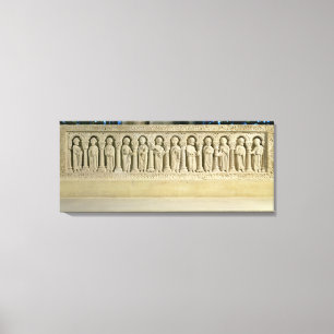 Apostles under Arcades, carved relief, c.1150 (sto Canvas Print